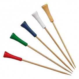 Kit de brochetas de bambú decoración golf 100 uds
